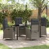 vidaXL Ensemble de salle &agrave; manger pour jardin 5 pcs Gris polyrotin