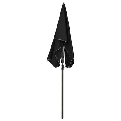 vidaXL Parasol de jardin avec mât 200x130 cm Noir