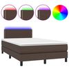 vidaXL Sommier &agrave; lattes de lit avec matelas et LED Marron 120x200 cm