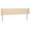 vidaXL T&ecirc;te de lit &agrave; LED Cr&egrave;me 183x16x78/88 cm Tissu