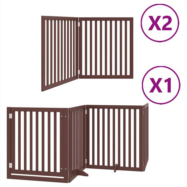 vidaXL Barri&egrave;re pour chien porte pliable 8 panneaux bois de peuplier