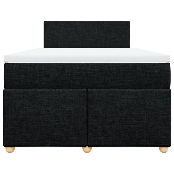 vidaXL Sommier &agrave; lattes de lit avec matelas Noir 120x200 cm Tissu