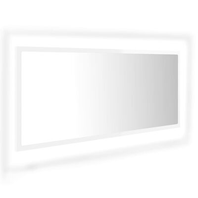 vidaXL Miroir à LED de bain Blanc brillant 100x8,5x37 cm Acrylique