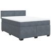 vidaXL Sommier &agrave; lattes de lit et matelas Gris fonc&eacute; 140x200cm Velours