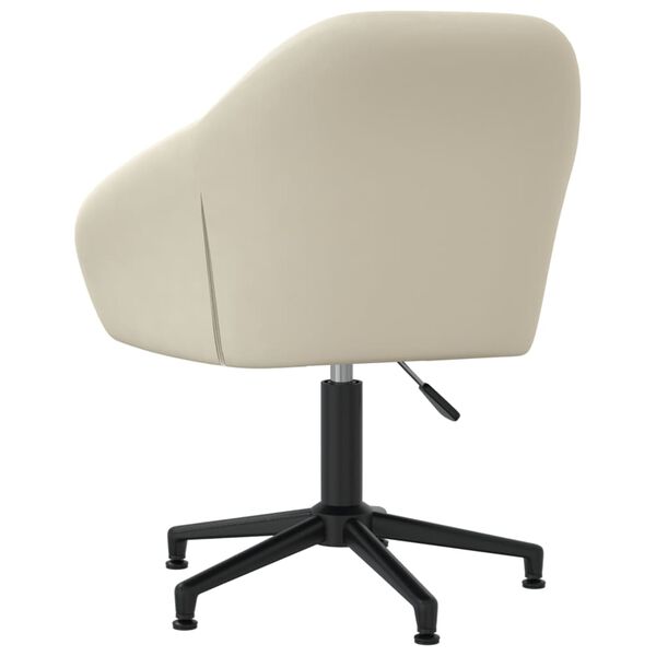 vidaXL Chaise pivotante de salle &agrave; manger Cr&egrave;me Velours
