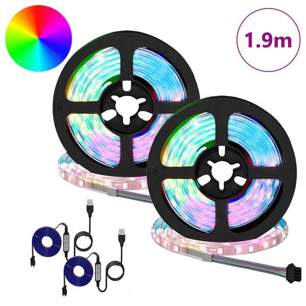 vidaXL Bande LED 4 pcs Noir et Transparent 95 x 0,8 x 0,3 cm
