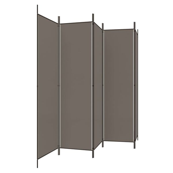 vidaXL Cloison de s&eacute;paration 5 panneaux Anthracite 250x220 cm Tissu