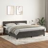 vidaXL Sommier &agrave; lattes de lit et matelas Gris fonc&eacute; 160x200cm Velours