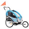 vidaXL Remorque de vélo et poussette 2-en-1 bleu et gris