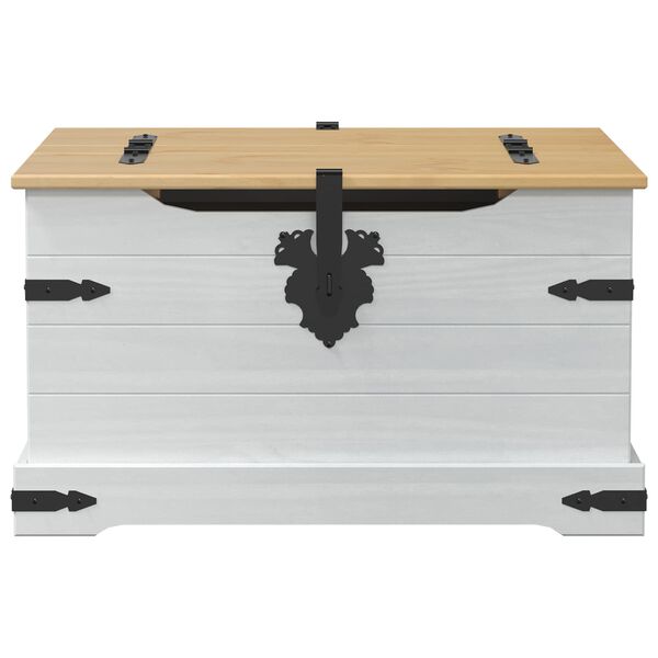 vidaXL storage box avec &eacute;tag&egrave;re Blanc 78 x 78 x 45 cm Pin massif