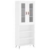 vidaXL Buffet haut Blanc 69,5x34x180 cm Bois d'ing&eacute;nierie