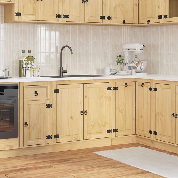 vidaXL Armoire avec porte SKI Brun Miel 80 x 46 x 81,5 cm Pin massif