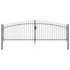 vidaXL Porte Double CORONA 400 x 199,5 cm Verrouillable Acier Gris
