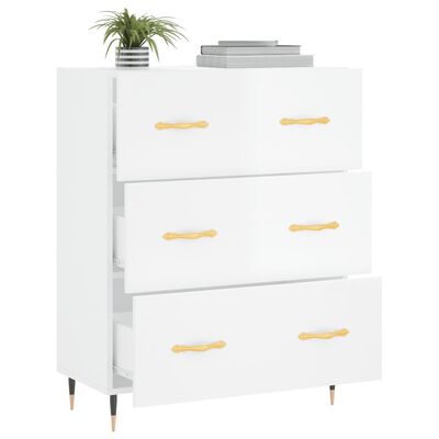 vidaXL Buffet Blanc brillant 69,5x34x90 cm Bois d'ingénierie