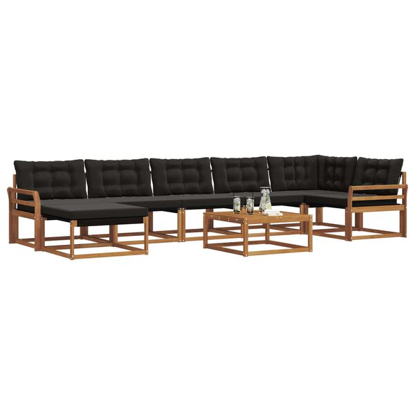 vidaXL Ensemble de canap&eacute;s d'ext&eacute;rieur 22 pcs Naturel et Noir