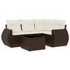 vidaXL Salon de jardin avec coussins 5 pcs marron r&eacute;sine tress&eacute;e