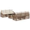 vidaXL Ensemble de canap&eacute; de jardin 7 pc Beige et blanc cr&egrave;me
