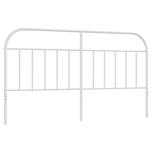 vidaXL T&ecirc;te de lit m&eacute;tal blanc 180 cm