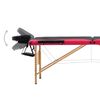 vidaXL Table de massage pliable 3 zones Bois Noir et rose