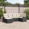 vidaXL Ensemble de Canap&eacute;s avec coussin Noir et Cr&egrave;me polyrotin