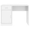 vidaXL Bureau avec tiroir et armoire Blanc brillant 100x40x73 cm