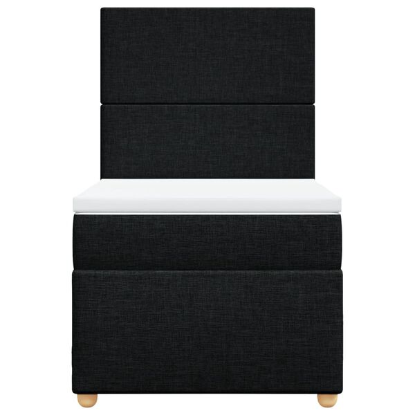 vidaXL Sommier &agrave; lattes de lit et matelas Noir 80x200 cm Tissu