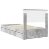 vidaXL Lit de Rangement Gris b&eacute;ton 90 x 200 cm Bois d'ing&eacute;nierie