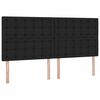 vidaXL Lit avec rangement et LED avec LED Noir 200 x 200 cm Polyester