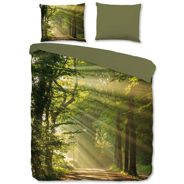 Good Morning Housse de couette WOODS 140x200/220 cm Vert
