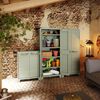 Keter Armoire de rangement d'ext&eacute;rieur avec &eacute;tag&egrave;res Planet Gris jade