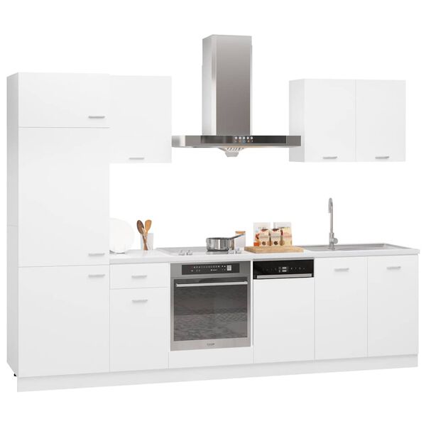 vidaXL Ensemble de 7 meubles de cuisine "Lyon" en bois d'ing&eacute;nierie blanc
