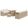 vidaXL Ensemble de canap&eacute; de jardin 10 pc Beige polyrotin