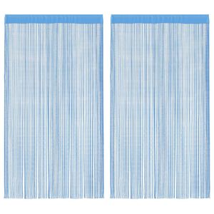 vidaXL Rideaux &agrave; fils 2 pcs bleu clair 100x250 cm