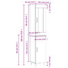 vidaXL Buffet haut Blanc 34,5x34x180 cm Bois d'ing&eacute;nierie