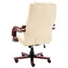 vidaXL Chaise de bureau Cr&egrave;me Cuir v&eacute;ritable