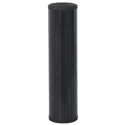 vidaXL Tapis rectangulaire noir 80x200 cm bambou