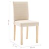 vidaXL Chaises &agrave; manger lot de 2 cr&egrave;me tissu