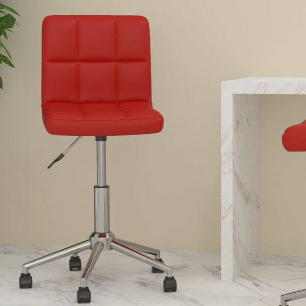 vidaXL Chaise de bureau pivotante Rouge bordeaux Similicuir