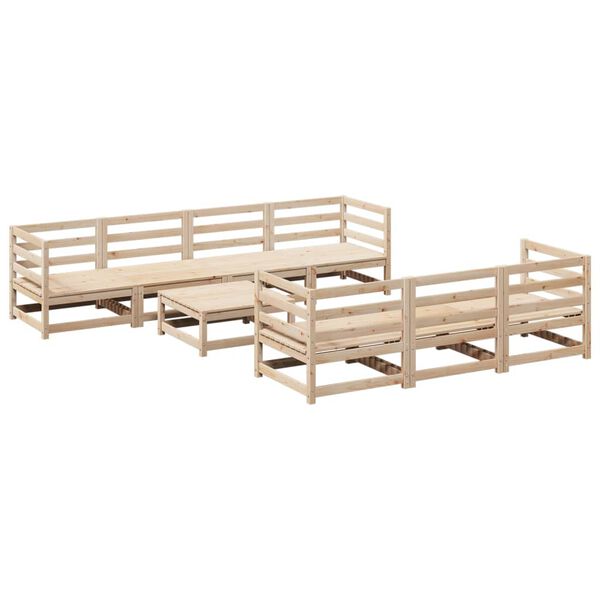 vidaXL Salon de jardin 8 pcs bois de pin massif