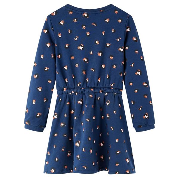 Robe pour enfants à manches longues bleu marine 104