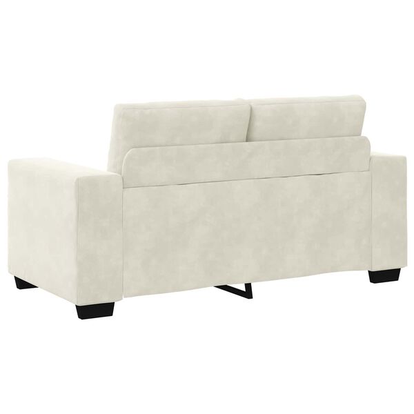 vidaXL | Canapé Loveseat | avec coussin Crème Velours