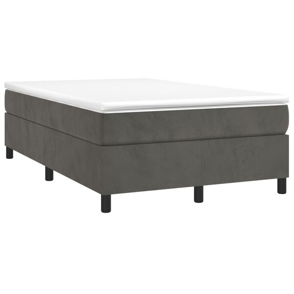 vidaXL Cadre de lit gris fonc&eacute; 120x200 cm velours