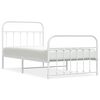 vidaXL Cadre de lit m&eacute;tal sans matelas et pied de lit blanc 100x190 cm