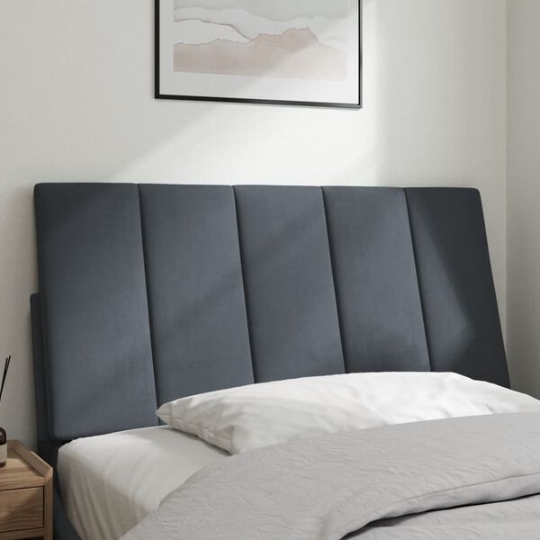 vidaXL Coussin de t&ecirc;te de lit Hanko gris fonc&eacute; 100 cm velours