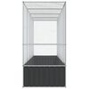 vidaXL Voli&egrave;re avec extension argent&eacute; 418,5x107x212 cm acier