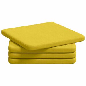 vidaXL Coussins de si&egrave;ge 4 pc tissu Jaune clair 40 x 40 x 3 cm