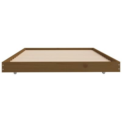 vidaXL Cadre de lit sans matelas marron miel 100x200cm bois pin massif