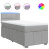 vidaXL Sommier &agrave; lattes de lit avec matelas gris clair 80x200 cm tissu