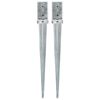 vidaXL Piquets au sol 2 pcs Argent&eacute; 8x8x76 cm Acier galvanis&eacute;