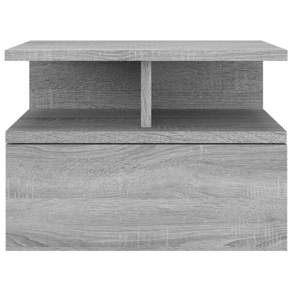 vidaXL Table de chevet flottante Sonoma gris Bois d&rsquo;ing&eacute;nierie